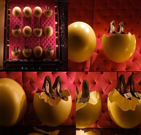 Escaparate Louis Vuitton con huevos de avestruz en el 2010