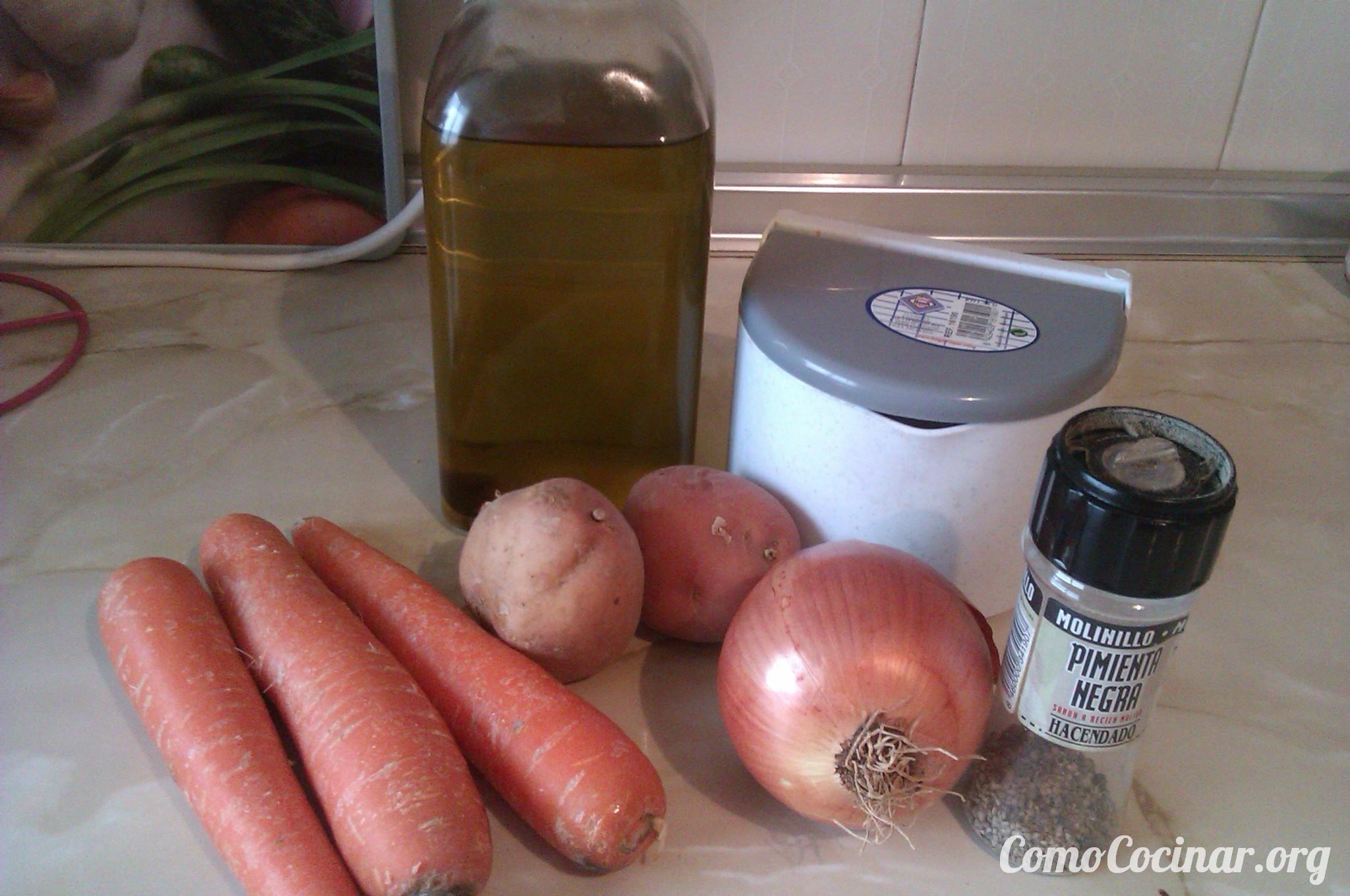 Ingredientes puré de zanahorias