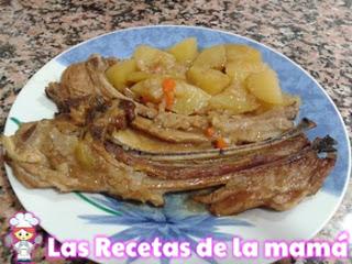 Receta de Chuletas de cordero con verduras al horno