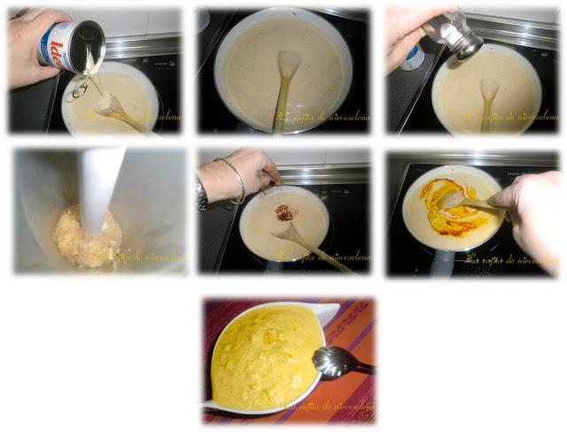 Torcetti con gambones y salsa de azafrán