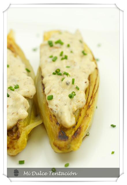 Endibias a la Plancha con Salsa Bagna Cauda