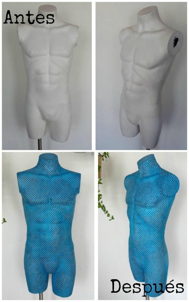 Antes y Después: Cómo vestir un busto con papel y cola, por Albert