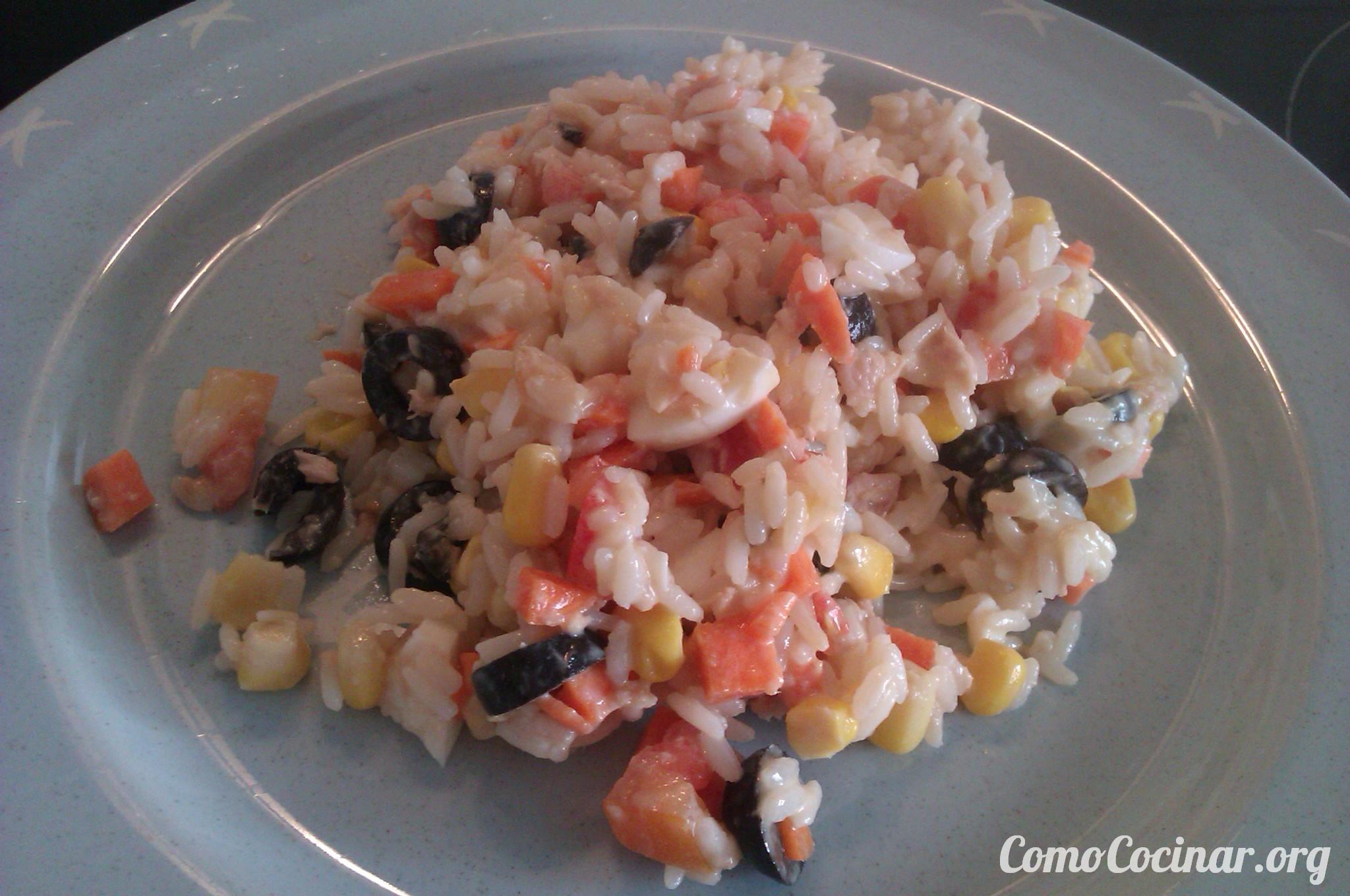 Paso a paso ensalada de arroz