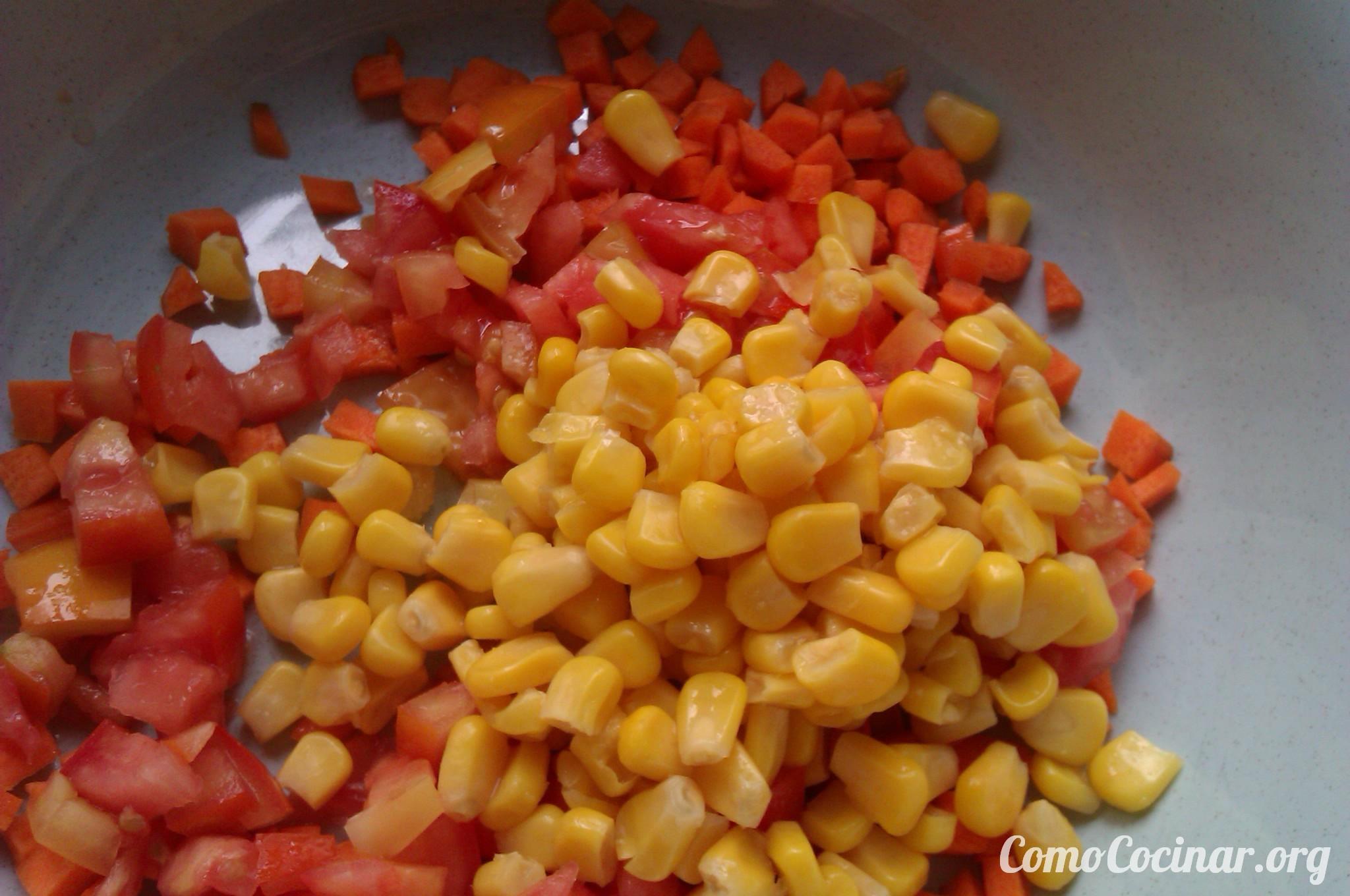 Paso a paso ensalada de arroz