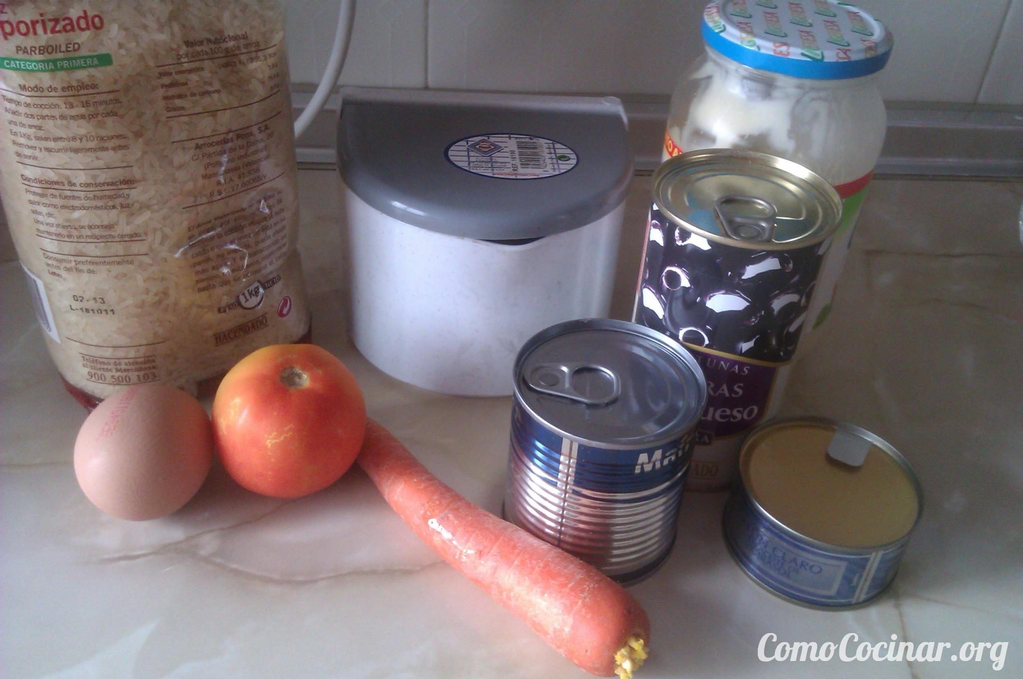 Ingredientes ensalada de arroz