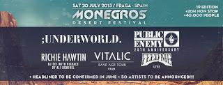 Primeras confirmaciones para el Monegros Desert Festival: Underworld, Public Enemy, Richie Hawtin, Vitalic...