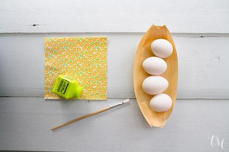 materiales para decorar huevos con papel