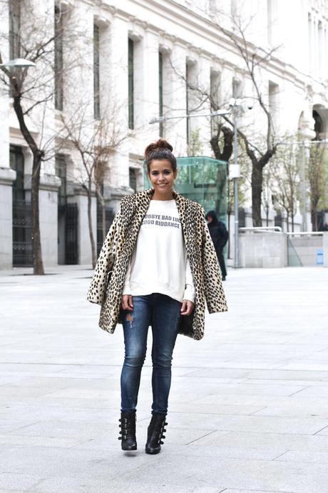 Leopard Coat & Sweatshirt