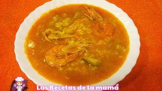 Receta de arroz caldoso de pescado