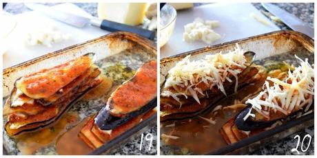 Berenjenas gratinadas con mozzarella