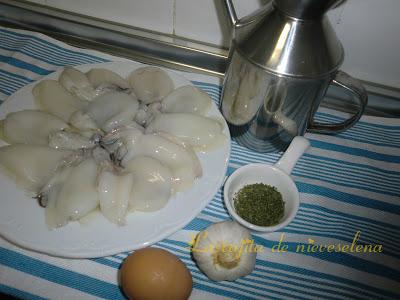 Chocos (sepia) con emulsión de ajo y perejil