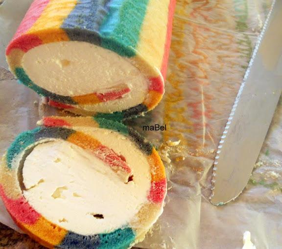 Arrollado de colores - pionono rayado - brazo gitano colorido