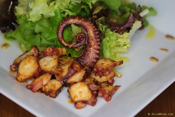 Octopus salad with sunflower seeds