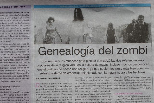 Genealogía del Zombie en Página/12