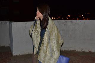 Mixed blue and brown