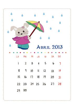 Calendario infantil Abril