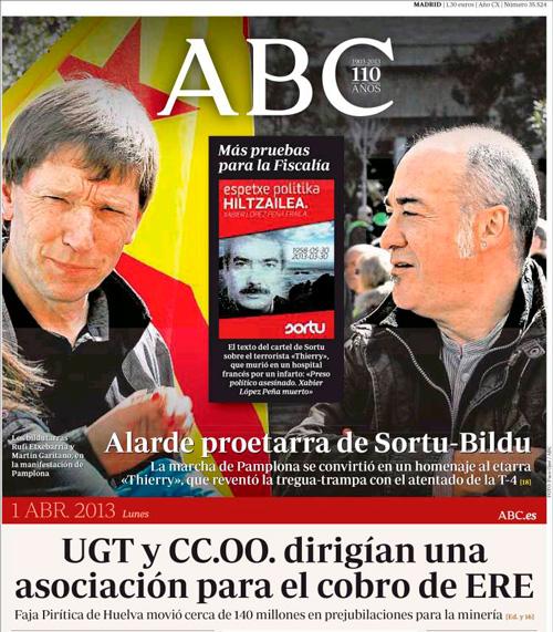 portada de 1 abril 2013 diario nacionalcatolico ABC