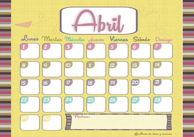 Descargables: Calendarios de Abril 2013