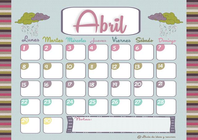 Descargables: Calendarios de Abril 2013