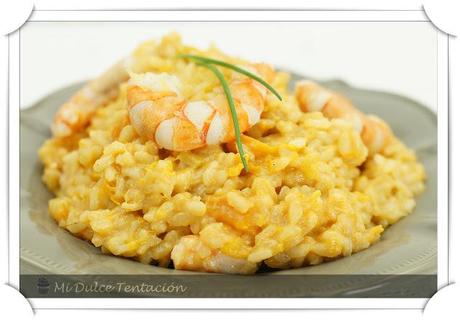 Risotto al Cava de Calabaza y Gambones