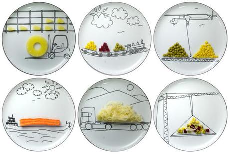 Jugando con la comida, pero en el plato