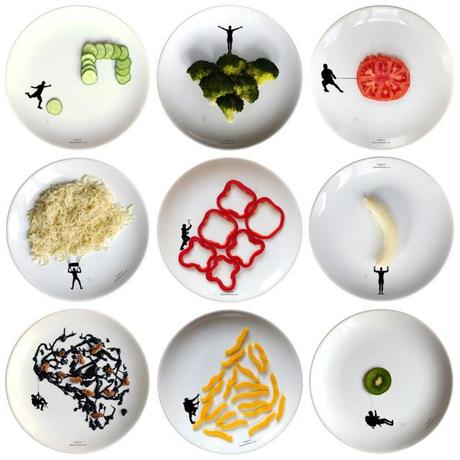 Jugando con la comida, pero en el plato
