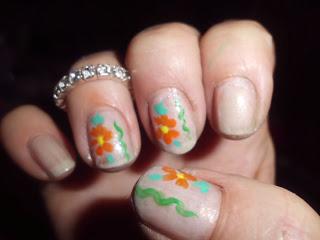 Manicura estampado bicolor