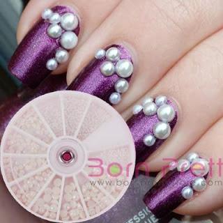 Manicura fiesta con diamantito