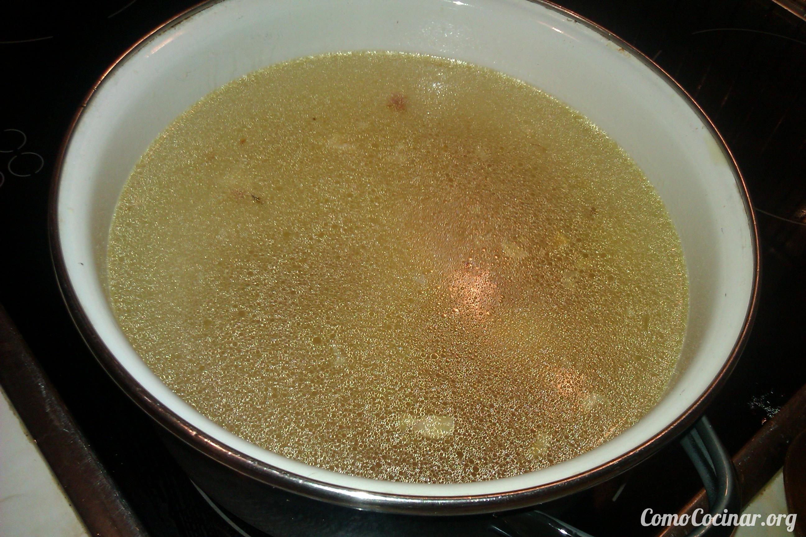 paso a paso sopa de jamón