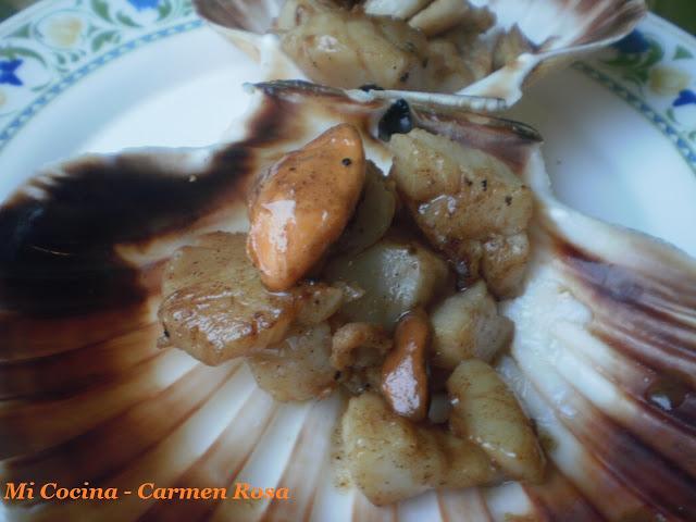 PEREGRINAS CON WHISKY A LA PLANCHA