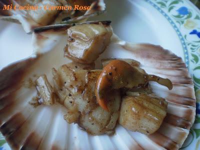 PEREGRINAS CON WHISKY A LA PLANCHA