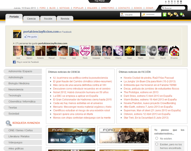 Portal Ciencia y Ficción - Cine, Tecnología, Astronomía, Literatura, Juegos, Descargas