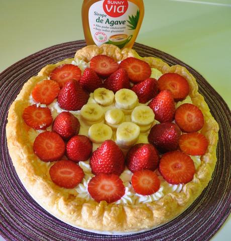 Tarta  De Fresas Y Plátano Sin Azúcar