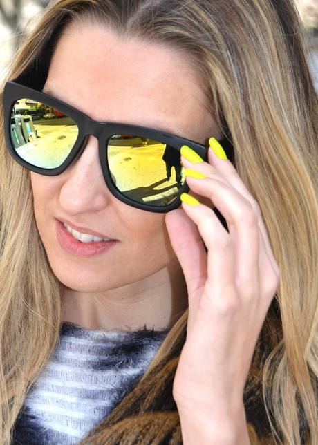 Neon nails and sunnies, so in
