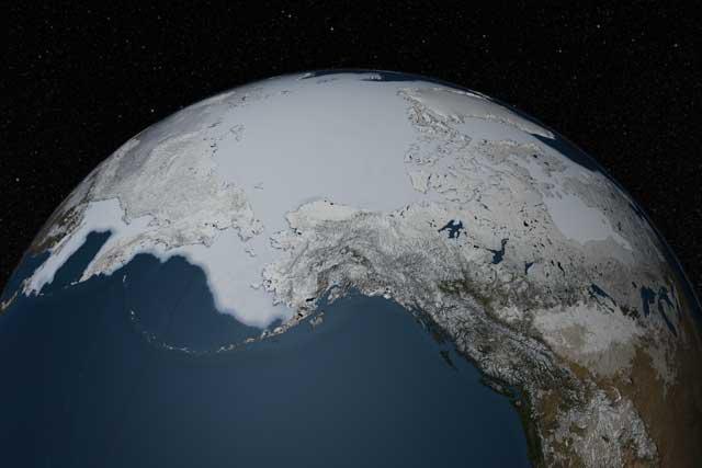 máximo anual de hielo marino del Ártico, febrero 2013