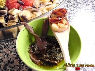 VERDURAS ASADAS CON SALSA DE ANCHOAS