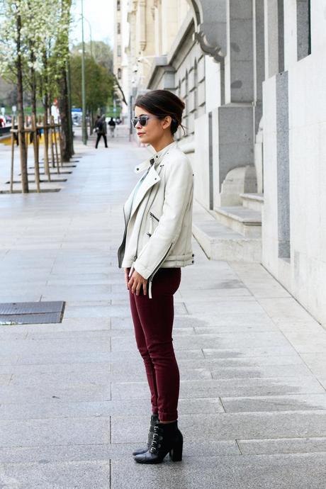 White & Burgundy