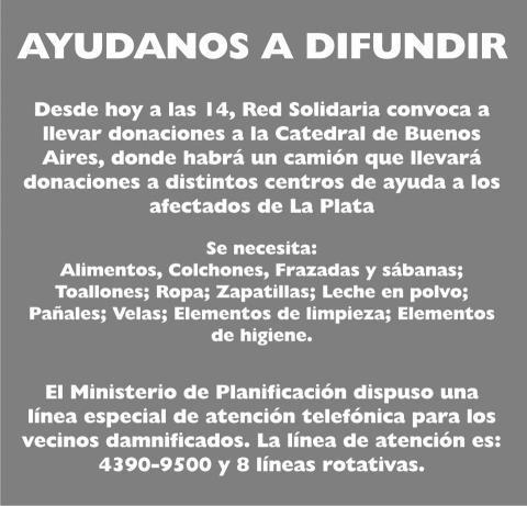 Ayudemos a La Plata y a su gente