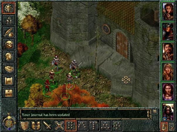 Baldur's Gate utiliza la perspectiva isometrica para dar una sensación tridimensional.