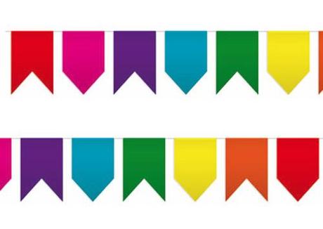un banderin de colores para decorar fiestas
