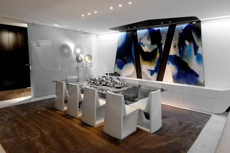 Selección de imágenes de interiorismo de una lujosa urbanización en Ibiza disenada por A-cero