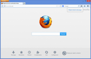 Firefox 20. Gestor Descargas