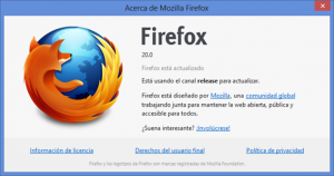 Firefox 20. Actualizar