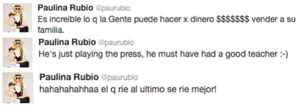 Paulina Rubio explotó contra su ex en Twitter