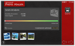 Reduciendo el tamaño de mensaje Ashampoo Photo Mailer