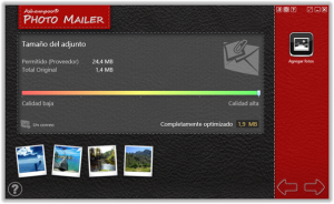 Ashampoo Photo Mailer, envía grandes cantidades de fotos vía e-mail Tamaño mensaje Ashampoo Photo Mailer