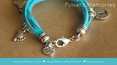 Pulsera de antelina y charms Memories