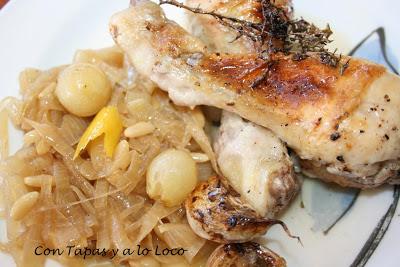 Muslos de pollo asados al tomillo