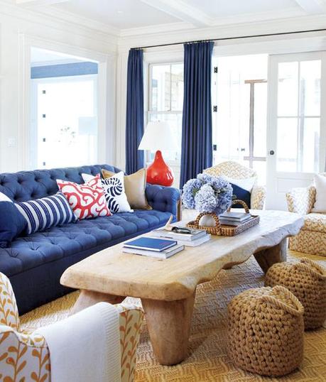 Deco: Estilo Hamptons hamptons-blue-living-room