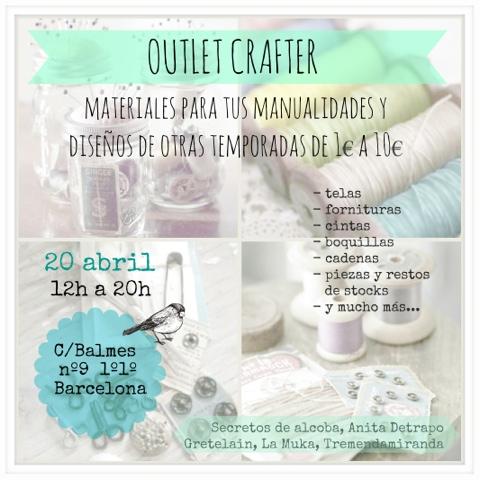 OUTLET CRAFTER el 20 de abril en Barcelona